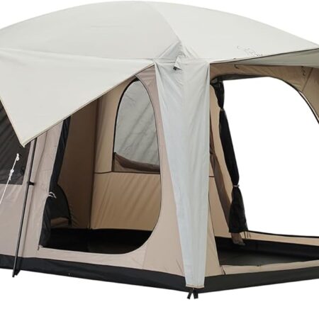 4-6 Person Camping Tent with 3 Door 2 Room Large Family Cabin Tents, Double Layer Waterproof Portable Glamping Tent, Big Tents for Outdoor Camping Hiking and Backpacking