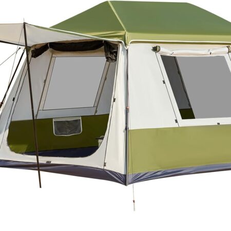 Instant Cabin Tent 4/6/8/10 Person, Family Large Camping Tent, 60s Easy Setup with Rainfly & Waterproof Portable with Carry Bag for Family Activities, 4 Season