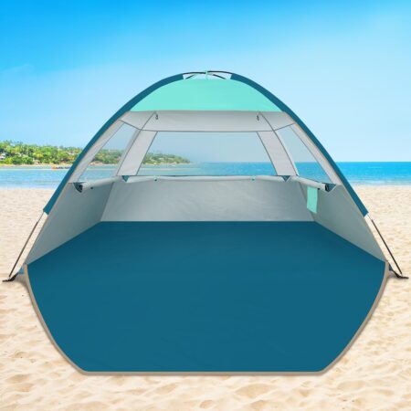 Beach Tent Sun Shade for 3/4-5/6-7/8-10 Person, UPF 50+ Beach Sun Shelter Canopy Tent, Lightweight, Easy Set Up and Carry