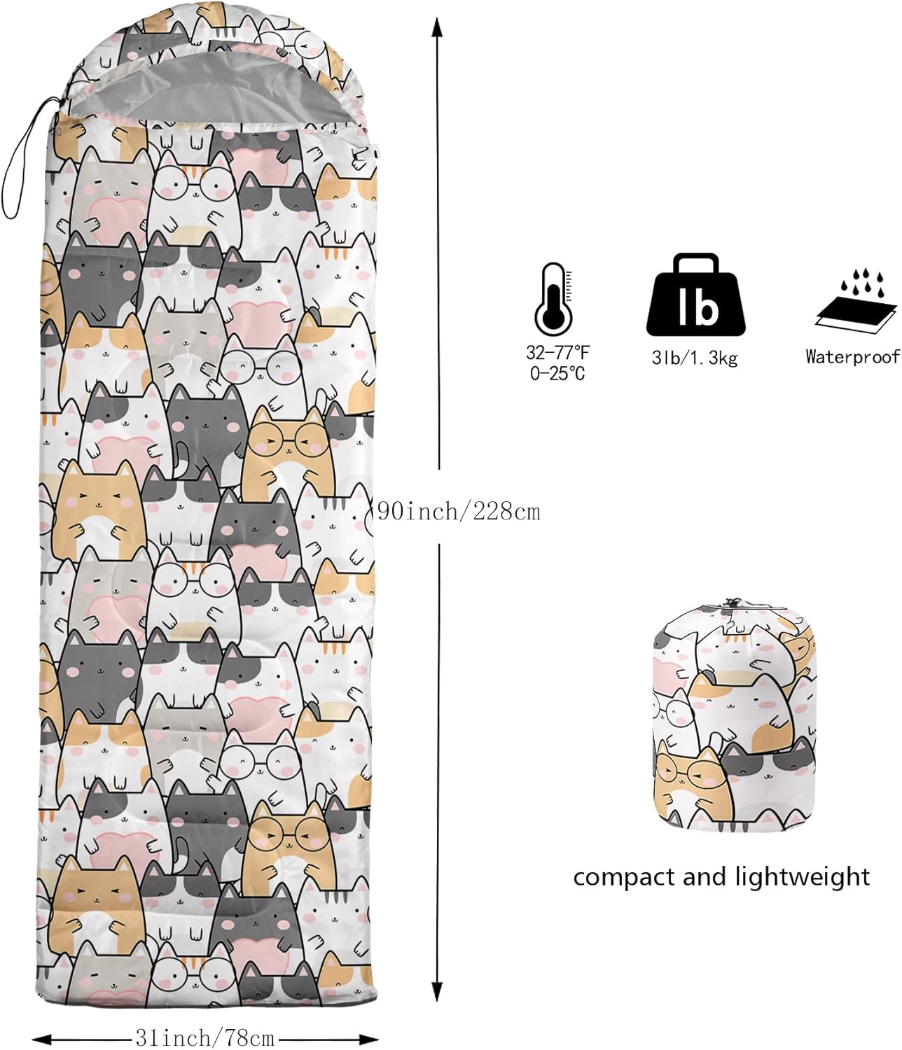 Camping Sleeping Bags,3 Season Warm & Cool Weather,Lightweight,Waterproof Sleeping Bags for Adults & Kids,Traveling,and Outdoors,Camping Gear Equipment - Image 2