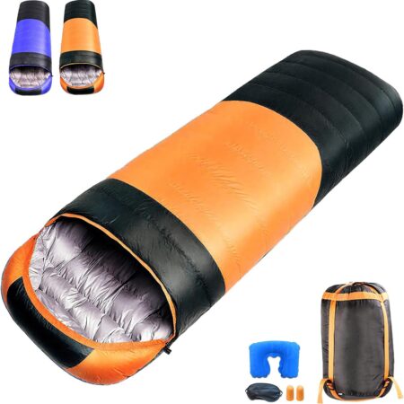 Sleeping Bag for Adults Backpacking Lightweight Waterproof Cold Weather 30°F - Warm Thickened Camping Sleeping Bags Zip Together for Double Machine Washable Camping Travel Cycling Four Seasons